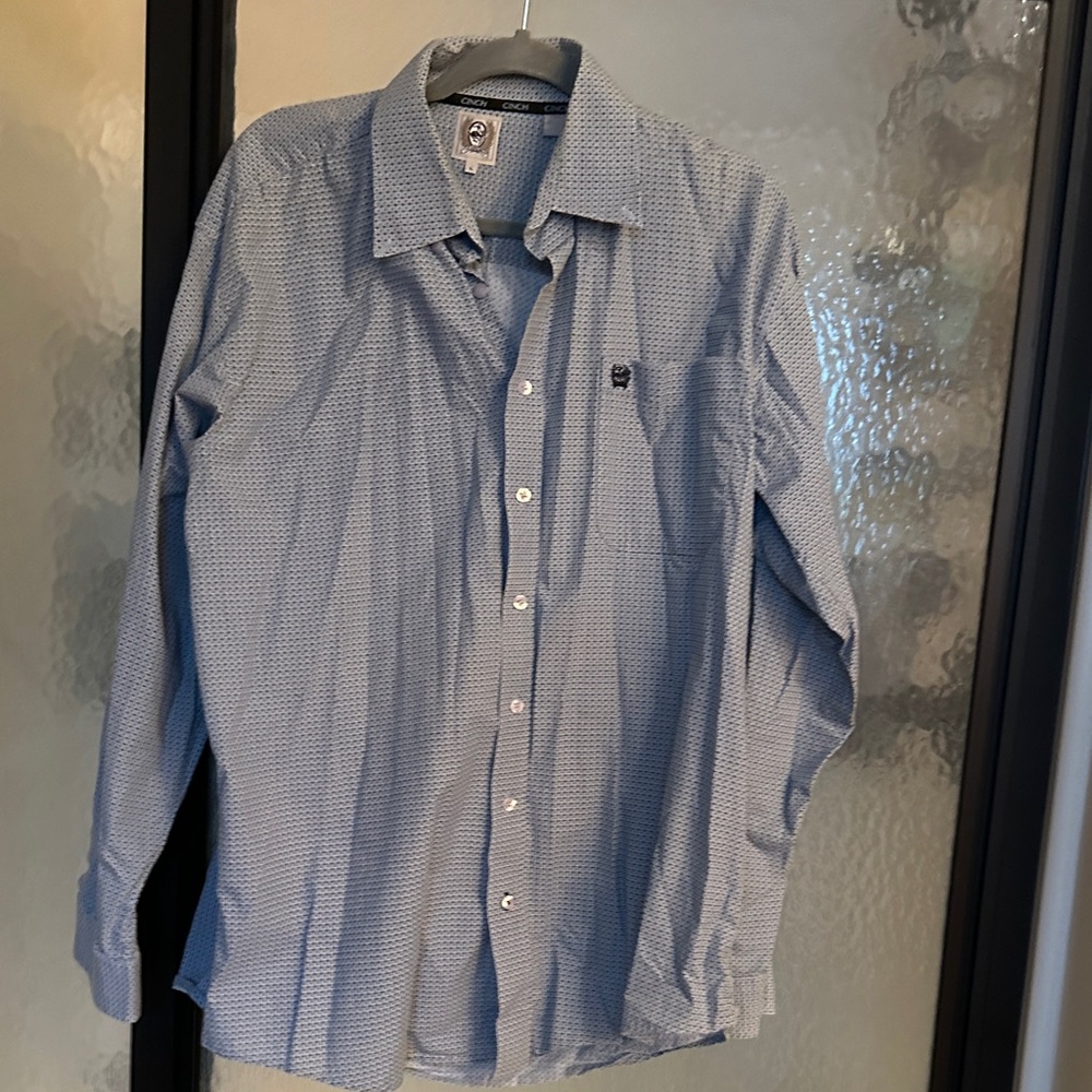 Ariat Light Blue plaid Casual Button Down Shirt
